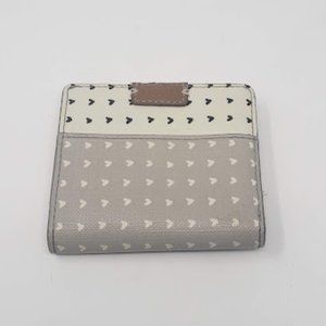 Fossil Gray and Cream Heart Pattern Wallet